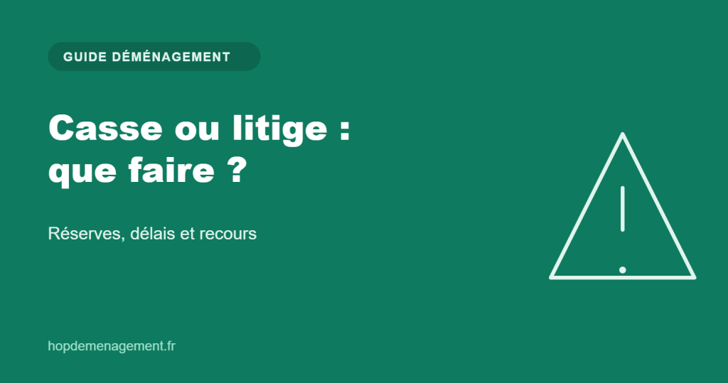 Casse ou litige lors d’un déménagement — guide