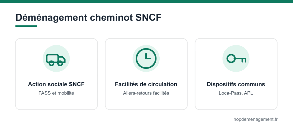 Déménagement cheminot SNCF : action sociale et facilités de circulation