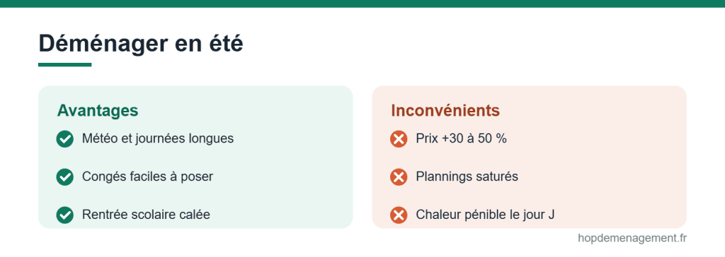 Déménager en été : avantages et inconvénients