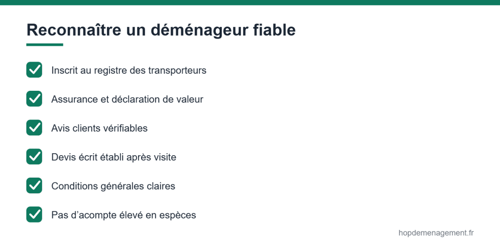 Les critères pour reconnaître un déménageur fiable